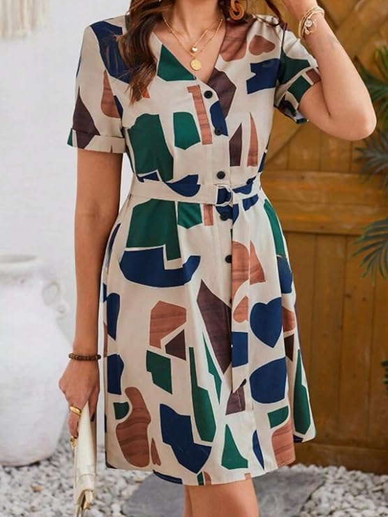Short One Piece A-Line Midi Dress 